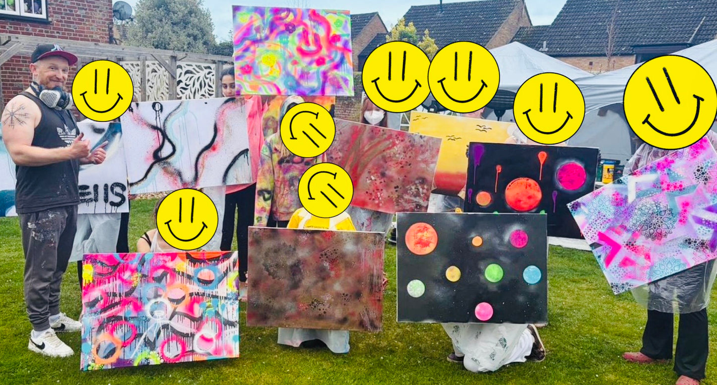 Introduction to graffiti art with abstract graffiti artist Kev Waite for children & teenagers from 10+ years old.